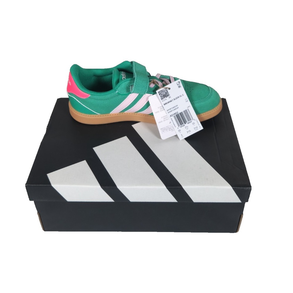 Children Unisex Shoes Adidas Kids Breaknet Sleek ELC JQ1802 Green/Pink Size 3Y - Picture 9 of 11